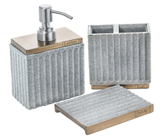 Set para banheiro 3pcs athenas cinza