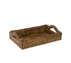 Bandeja em rattan 25x15x 5,5cm