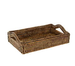 Bandeja em rattan 27x17x 6,9cm