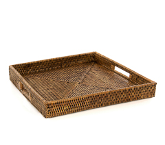 Bandeja em rattan tailandia 45x45x7cm