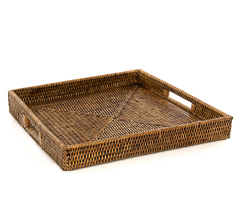 Bandeja em rattan tailandia 50x50x8cm
