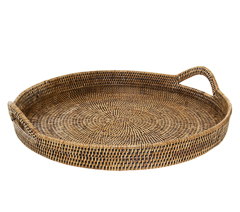 Bandeja c/ alca em rattan tailandia 45x5/10cm