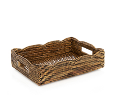 Cesta rendada em rattan em tailandia 30x20x9cm