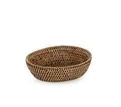 Cesta oval em rattan tailandia 20,5x15,5x6cm