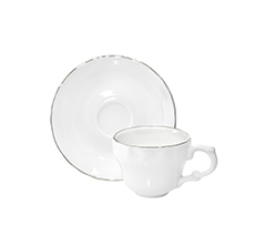 Xicara cafe e pires new queen platinum 100ml