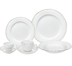 Aparelho jantar 42pc new queen platinum
