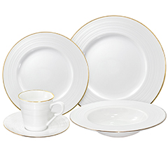 Aparelho jantar 30pc village ouro