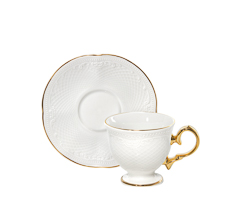 Xicara cafe com pires noble gold 100ml