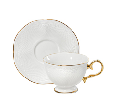Xicara cha c/ pires noble gold 250ml