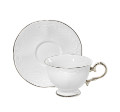 Xicara cha c/ pires noble platinum 250ml