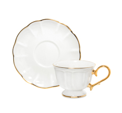 Xicara cha c/ pires retro ritz gold 200ml